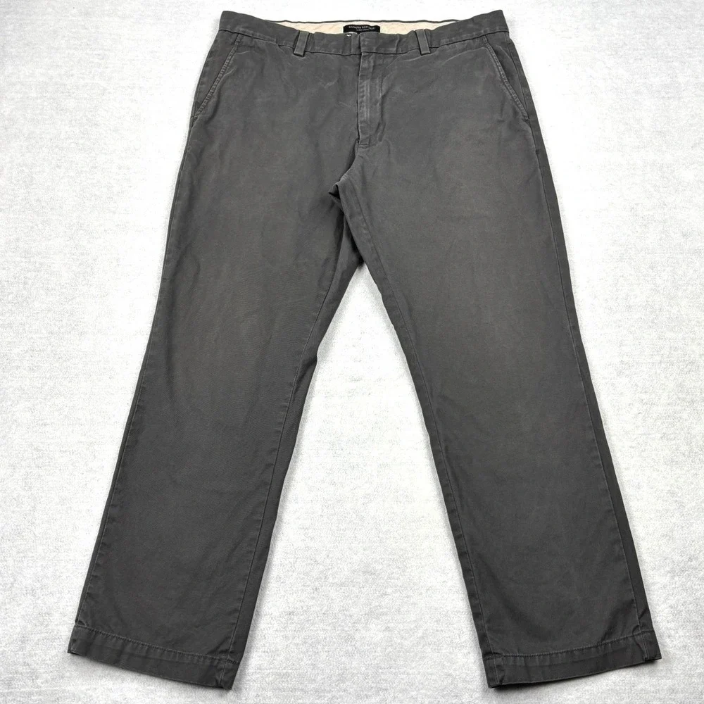 Banana Republic Aiden Chino Pants Mens 34x28 Gray 100% Cotton Slim Fit Trousers